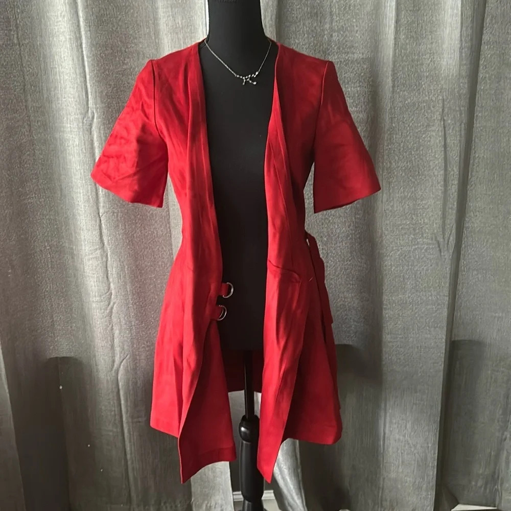 Short Sleeve Red Women's Jacket